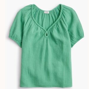 J. Crew Braided Keyhole Cotton Gauze Top